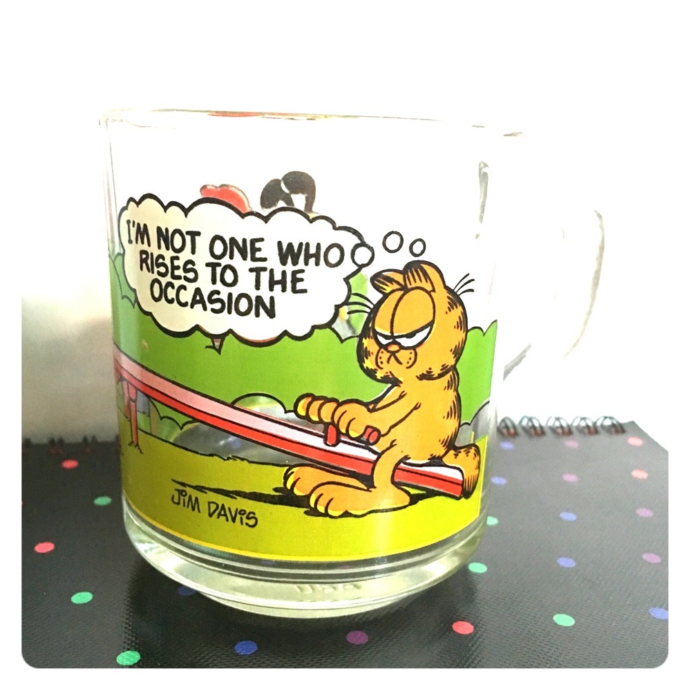 Vintage Garfield Mug 1980 Glass